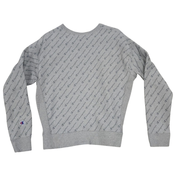 Champion Reverse Weave All Over Spell Out Crew Sweatshirt Size L - Picture 1 of 8